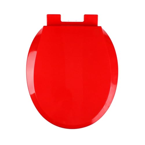 LIQONWAG Toilettensitz Mit Absenkautomatik, Einfache Befestigung Oben, Runde Toilettensitze, Farbe Mit Verstellbaren Kunststoffbefestigungen, Ovaler, Runder Toilettendeckel, 360 X 410 Mm/Red von LIQONWAG