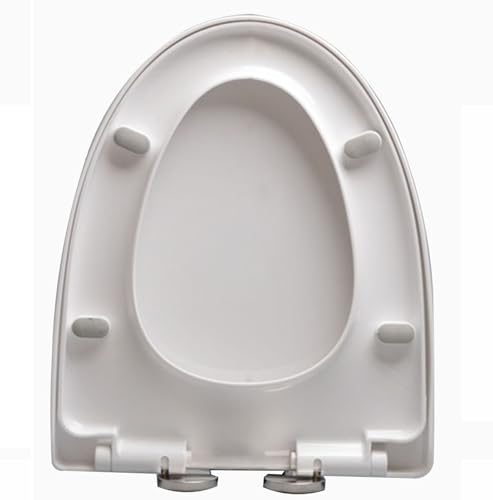 LIQONWAG Toilettensitz Mit Absenkautomatik, V-/D-/U-Förmiger Toilettendeckel, Weißer, Verdickter Pp-Universal-Toilettensitzbezug Mit Um 360 ° Verstellbaren Scharnieren Und Schnellverschluss Für Einfac von LIQONWAG