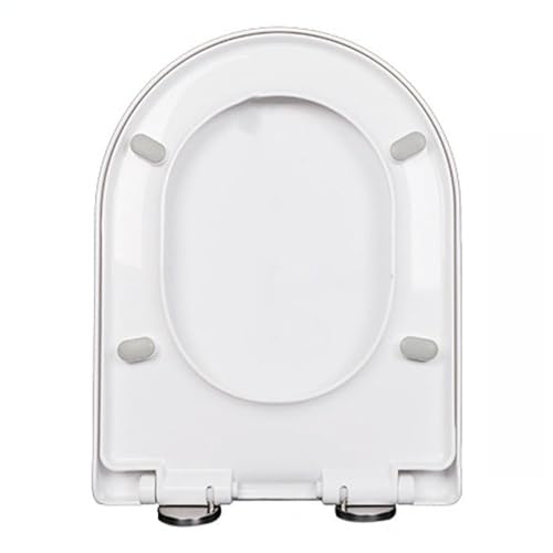 LIQONWAG Toilettensitz Mit Absenkautomatik, Weißer Pp-Toilettensitz Mit 360° Verstellbarem Metallscharnier, Schnellverschluss Für Einfache Installation Und Reinigung, U-/D-Förmiger Toilettendeckel, Ei von LIQONWAG