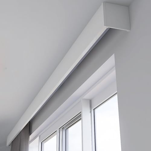 LIQONWAG Versteckte Vorhangschiene Für Decken- Oder Wandmontage – Fenstervorhang-Behangkasten Mit Schiene, Dekoratives Volantpaneel/Ceiling Mount/210Cm (6.9Ft) von LIQONWAG