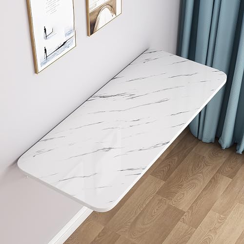 LIQONWAG Wandklapptisch Aus Messing – Platzsparender Klapptisch Für Küche, Esszimmer Und Hausbar – Stabiler Und Multifunktionaler Klapptisch/White/80 * 40 * 2.5Cm von LIQONWAG