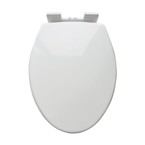 LIQONWAG Wc-Sitz Mit Großer Öffnung, Soft-Close, Vorne Offen – Schnellverschluss-Toilettensitz Rund Mit Verstellbaren Scharnieren, Weiß/Elongated 36 * 46Cm von LIQONWAG