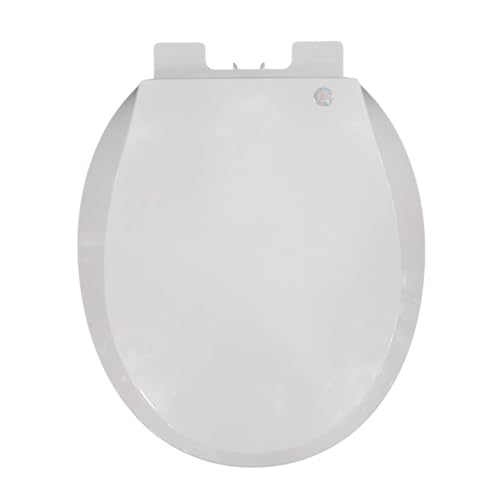 LIQONWAG Wc-Sitz Mit Großer Öffnung, Soft-Close, Vorne Offen – Schnellverschluss-Toilettensitz Rund Mit Verstellbaren Scharnieren, Weiß/Round 35.5 * 40Cm von LIQONWAG