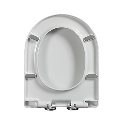 LIQONWAG Weißer Toilettensitz Mit Absenkautomatik In D-Form, Befestigung Oben, Schnellverschluss-Toilettensitz Für Einfache Reinigung, D-Förmiger Toilettensitz Aus Polypropylen/02D von LIQONWAG