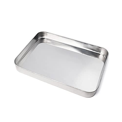 LIQUID Backblech, Rechteckiges Backgeschirr aus Edelstahl Backform, Baking Tray, Robust und leicht zu reinigen, für Geschirrspüler geeignet, ohne chemische Beschichtung, 30*35cm von LIQUID