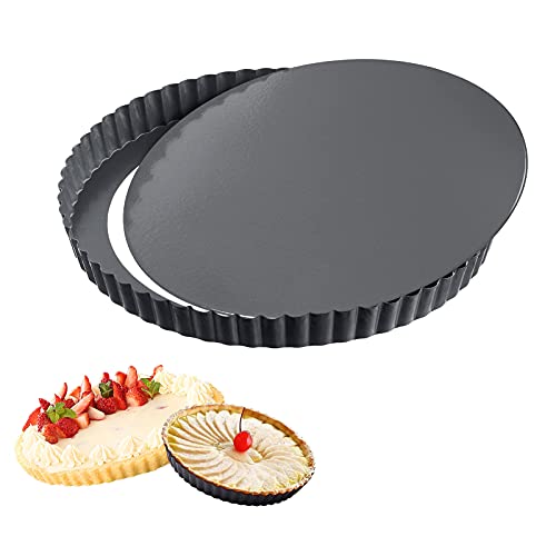 Marzuq Tarteform Abnehmbare Basis Quicheform Tarteform mit Hebeboden, Antihaftbeschichtung Tarte Form, Geeignet für Geschirrspüler (28cm) von Marzuq
