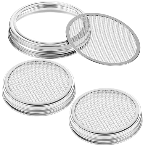 LIQWEI 2 Stück Sprossenglas Deckel, 86mm Sprossengläser Deckel Edelstahl Keimglas Für Sprossen Edelstahl Für Gläser Einmachglas Wachsende Sprösslingen Samen Keimgerät Sprossensystem Sprossenzucht von LIQWEI