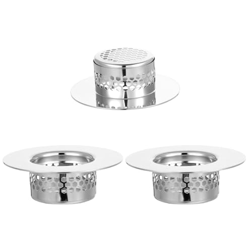 LIQWEI 3 Stück Abflusssieb Edelstahl, Löcher Waschbecken Sieb Waschbecken Sieb Abflussieb Dusche Haarsieb Dusche Abfluss Siebe Für Küchenspülenfilter von LIQWEI
