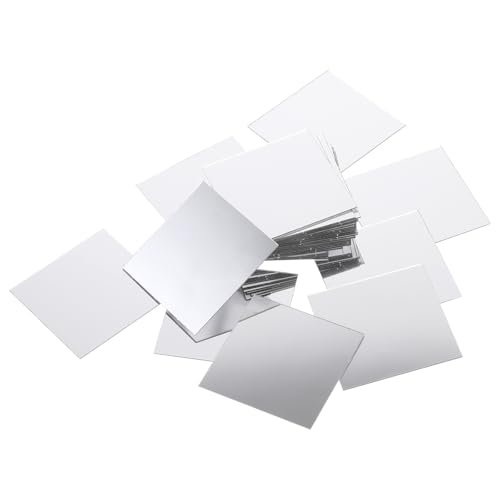 LIQWEI 50 Stück Kleine Spiegel, 5 x 5cm Quadrat Selbstklebende Spiegelaufkleber, Spiegelfliesen Mini zum Basteln Quadratische Spiegel Mosaik Fliesen für DIY Wand Deko Badezimmer Handwerkskunst Schrank von LIQWEI