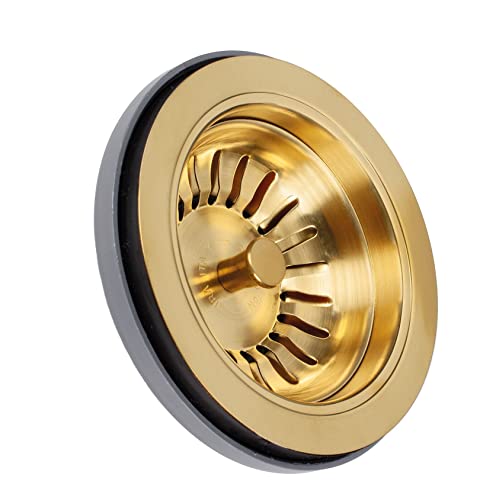 ABFALLKORB MIT RUNDEM ÜBERLAUF FÜR KÜCHENSPÜLEN SATINIERT GOLD von LIRA