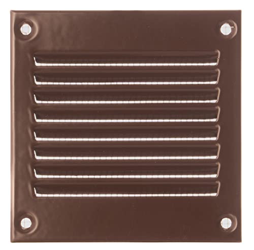 100x100mm Metal Braun Lüftungsgitter mit Insektenschutz - Gitter für Belüftung - Abluftgitter von LIRAST