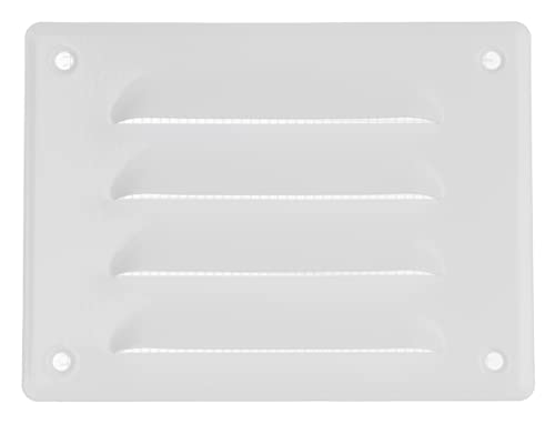 140x105mm Metall Weiß Lüftungsgitter mit Insektenschutz - Gitter für Belüftung - Abluftgitter von LIRAST