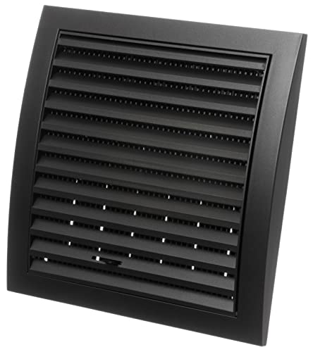 190x190mm Anthrazit Lüftungsgitter mit Insektenschutz - Kunststoff Abschlussgitter mit Schieberegler von LIRAST
