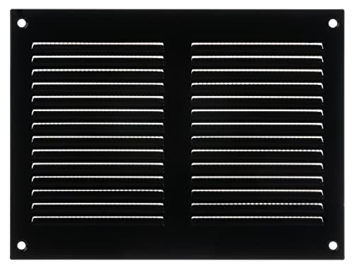 200x150mm Metal Schwarz Lüftungsgitter mit Insektenschutz - Gitter für Belüftung - Abluftgitter von LIRAST