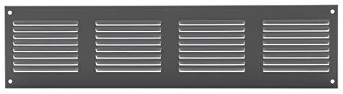 400x100mm Metal Grau Lüftungsgitter mit Insektenschutz - Gitter für Belüftung - Abluftgitter von LIRAST