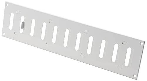 400x100mm Weiß Metall Lüftungsgitter mit Verschließbaren Lamellen - Abluftgitter - Gitter für Belüftung von LIRAST