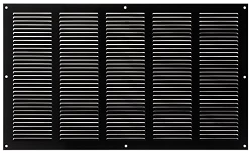 500x300mm Metall Schwarz Lüftungsgitter mit Insektenschutz - Gitter für Belüftung - Abluftgitter von LIRAST