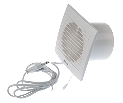 LIRAST Ø 100mm Weiß Badlüfter mit Netzstecker - Lüfter für Effiziente Belüftung im Bad Küche WC von LIRAST
