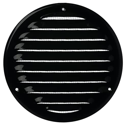Ø 125mm Metall Schwarz Lüftungsgitter mit Insektenschutz - Gitter für Belüftung - Abluftgitter von LIRAST