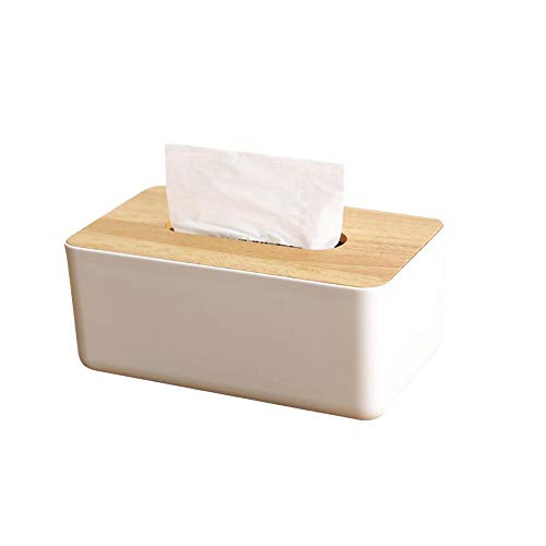 Taschentuchspender, Box Kosmetiktücher, Taschentuchbox Kosmetiktücher Tücherbox Kosmetikbox Kosmetiktücher Box für Zuhause Büro Auto, Holz Kunststoff 21x13x10 cm von LIRENSHIGE