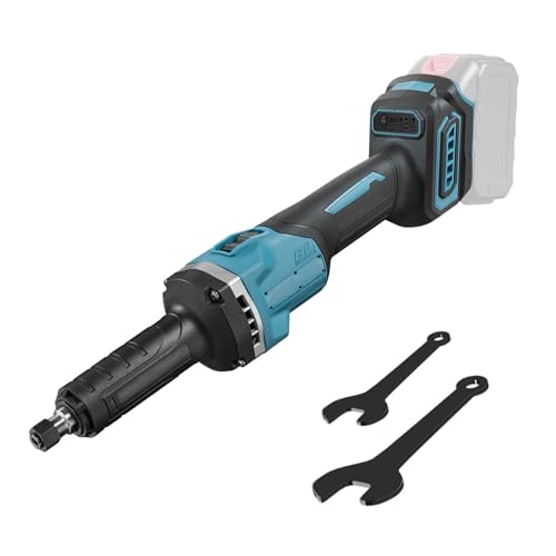 Akku Geradschleifer Kompatibel mit Makita 18V Batterie, Bürstenloser Elektro Geradschleifer mit 6mm Bohrfutter und 4 Variablen Geschwindigkeiten (ohne Akku) von LIROPAU
