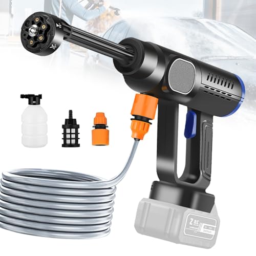 Akku Hochdruckreiniger, Max 45 Bar Mobiler Hochdruckreiniger Kompatibel mit Makita 18V Akku, Tragbarer Hochdruckreinigers met 6-in-1 Multi-Sprühdüse, LCD-Display, 5M Schlauch (ohne Akku) von LIROPAU
