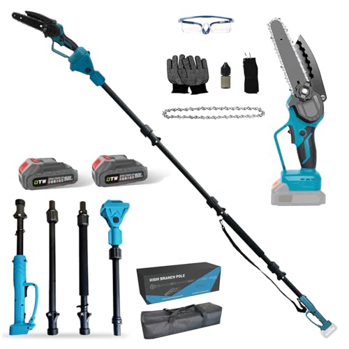 Akku Hochentaster Ast Kettensäge Profi-Astsäge kompatibel mit Makita 18V, 6 Zoll Bürstenlose 2 in 1 Astsäge mit Teleskopstiel und Teleskop Elektro Hochentaster Astsäge Arbeitshöhe 4,5m (mit 2 Akku) Akku Hochentaster Ast Kettensäge Profi-Astsäge kompatibel mit Makita 18V, 6 Zoll Bürstenlose 2 in 1 Astsäge mit Teleskopstiel und Teleskop Elektro Hochentaster Astsäge Arbeitshöhe 4,5m (mit 2 Akku) von LIROPAU