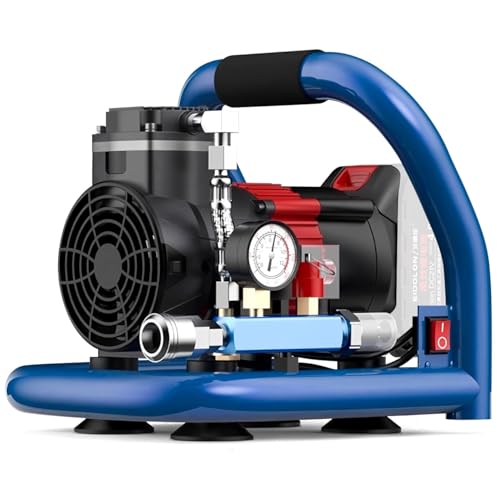Akku Kompressor Druckluftkompressor kompatibel mit Makita 18V Akku, Geräuscharmer Tragbarer Luftkompressor, Ölfreier Luftkompressor, Maximaler Druck 8 Bar, 1.5L Gasflaschenkapazität, Geräuschpegel 65 von LIROPAU