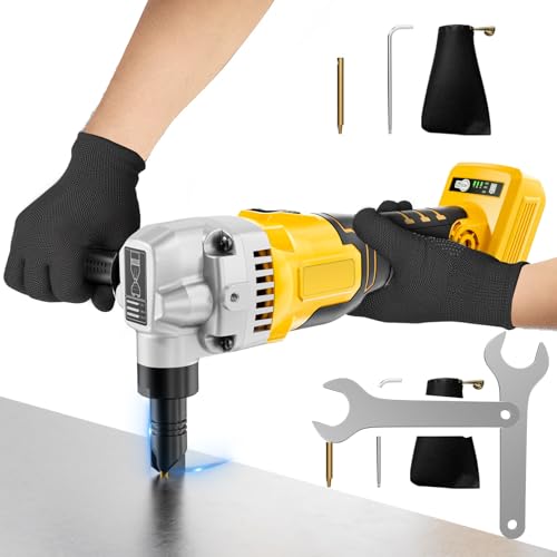 Blechknabber, Akkubetriebener Metallknabber Kompatibel mit Dewalt 18V Akku, Akku Knabber, Blechnibbler Aufsatz, 1900SPM, 3.5m/min, 950W, 3 Stufige Bürstenlose Elektro-Metallschere Blechknabber von LIROPAU
