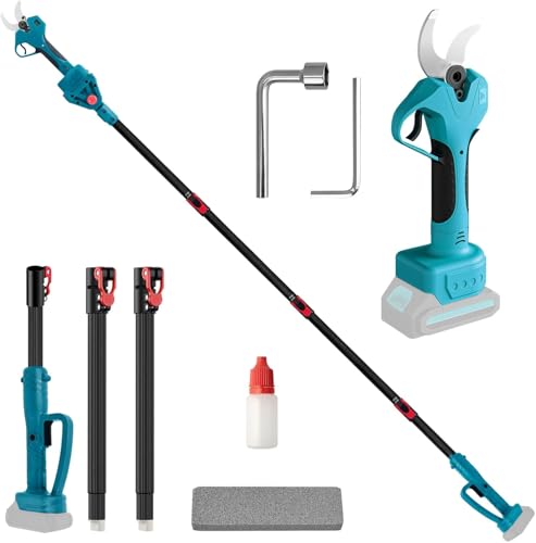 Elektrische Gartenschere 40 mm, 2 in 1 Elektrische Astschere Teleskop Kompatibel mit Makita Akkus, Akku Astschere, Maximale Reichweite bis 2.2m, Astschneider Rosenschere Kabellos (ohne Akku) von LIROPAU