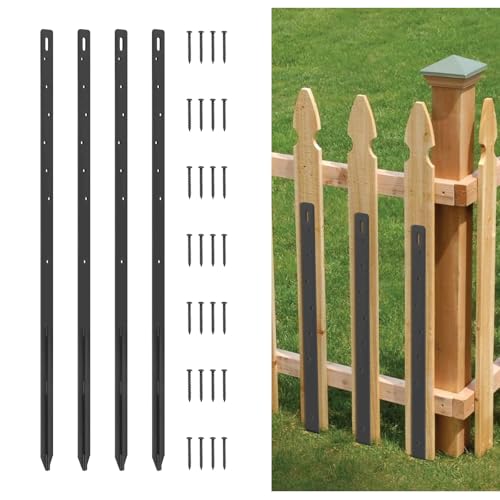Holzzaunpfostenreparatur-Set, Zaunpfosten Reparaturset, robuster F-ence P-ost Anker, robuste F-ence-Pfostenpfähle, Erdspieß für die Reparatur von gekippten oder gebrochenen Holz-Posten (8) von LIROPAU