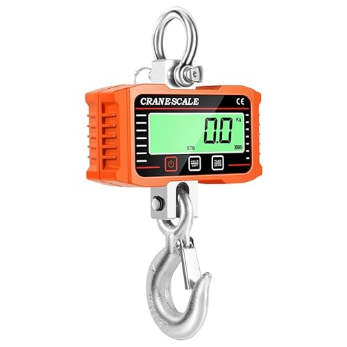 Kranwaage 2000kg/4400lbs Digitale Hängewaage Elektronische Wildwaage, LCD-Anzeige, Tragbare elektronische Hängewaage mit Fernbedienung, Industrie Hängende Waage mit präzisem Sensor (Ohne Batterie) von LIROPAU