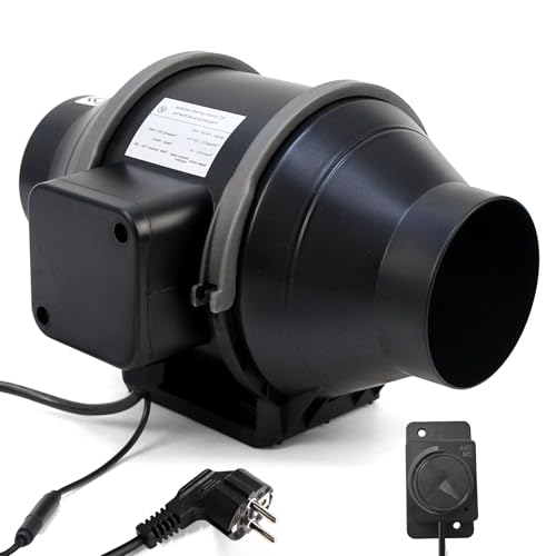 LIROPAU 100mm Regelbar Rohrventilator mit Drehzahlregler, Abluftventilator 360 m³/h, EC Motor Rohrlüfter mit EU-Stecker, für Heizung, Kühlung, Hydrokulturen, Heimgebrauch, Belüftung und Abluftgebläse LIROPAU 100mm Regelbar Rohrventilator mit Drehzahlregler, Abluftventilator 360 m³/h, EC Motor Rohrlüfter mit EU-Stecker, für Heizung, Kühlung, Hydrokulturen, Heimgebrauch, Belüftung und Abluftgebläse von LIROPAU