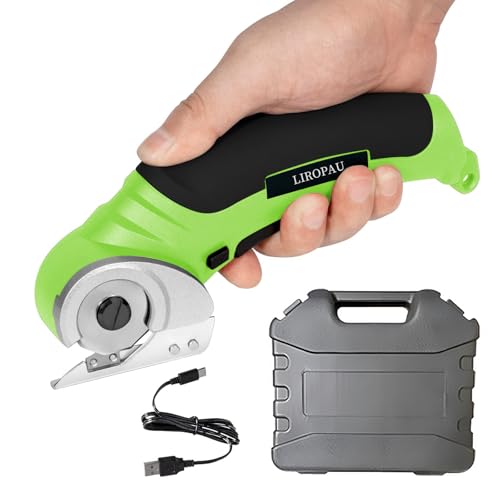 LIROPAU Elektrische Schere, Akku-Universalschere,Tragbarer Elektrischer Industrieller Stoffschneider für Handwerk zum Schneiden von Karton Leder Teppich Topfpflanze Blumen von LIROPAU