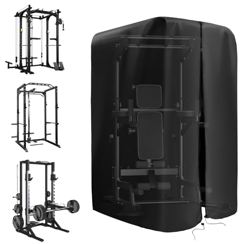 LIROPAU Krafttrainingsabdeckung, Gym Rack Cover mit Reißverschluss, Schutzhülle für Gewichtheberständer/Squat Rack/Home Gym Workout Equipment – 82,5" H x 64" L x 68" B von LIROPAU