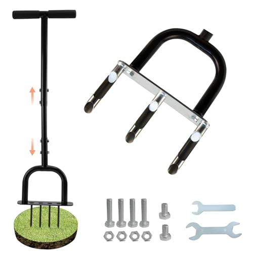 Rasenlüfter Aerifizierer für Rasen, 2-in-1 Rasenbelüfter Vertikutierer, Manuelle Rasenbelüfter-Entkernung, T-Griff Rasenbelüfter Vertikutierer Heavy Duty Rasenspecht Rasen Belüften für Höfe Rasenlüfter Aerifizierer für Rasen, 2-in-1 Rasenbelüfter Vertikutierer, Manuelle Rasenbelüfter-Entkernung, T-Griff Rasenbelüfter Vertikutierer Heavy Duty Rasenspecht Rasen Belüften für Höfe von LIROPAU