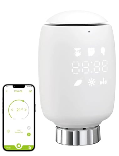 Smart Heizkörperthermostat, Smart Heizungsthermostat mit App-Funktion, Programmierbar Heizungsthermostat, Smart Thermostat, Digitales Display, Zeitpläne, Kompatibel mit Alexa/Google Home (1) von LIROPAU