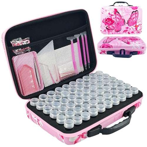 LIRUNQIU Diamond Painting Zubeh?r Boxen, 60 St¨¹ck Diamant Painting Aufbewahrungsbox Kits Werkzeug Set mit Stickers Tablett Stift von LIRUNQIU