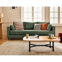 Lisa Design - Anna - 3-sitzer einzelsofa schlaffunktion mit tasche aus strukturiertem samt - salbeigrün von LISA DESIGN