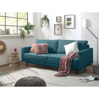 Bestmobilier - Charlie – 3-sitzer sofa mit schlaffunktion und bettkasten – aus cord - entenblau Bestmobilier - Charlie – 3-sitzer sofa mit schlaffunktion und bettkasten – aus cord - entenblau von LISA DESIGN
