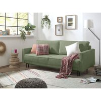 Lisa Design - Charlie – 3-sitzer sofa mit schlaffunktion und bettkasten – aus cord - salbeigrün von LISA DESIGN