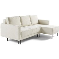 Charlie - 4-sitzer ecksofa beidseitig montierbar - schlaffunktion und bettkasten - strukturierter samtstoff - ungebleichte von LISA DESIGN
