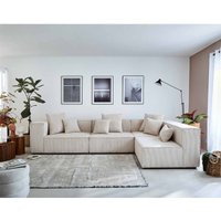 Colombine – modulares ecksofa rechts – 5-sitzer – aus cord - beige - Beige von LISA DESIGN