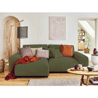 Garance – ecksofa beidseitig montierbar - 4-sitzer – aus cord - grün - Grün von LISA DESIGN