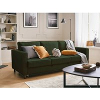 Jake - 3-sitzer sofa – mit schlaffunktion – aus cord - grün - Grün von LISA DESIGN