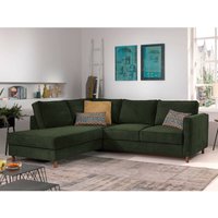 Jake - ecksofa mit schlaffunktion - 5-sitzer - samt - links - grün - Grün von LISA DESIGN