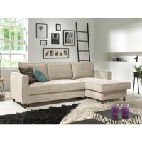 Jake – ecksofa mit schlaffunktion – mit bettkasten – 4-sitzer – aus velours – rechts - beige - Beige von LISA DESIGN