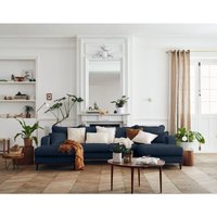 Lisa Design - Albane - 7-sitzer wohnlandschaft in u-form - aus cord - schieferblau von LISA DESIGN