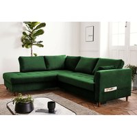Lisa Design - Anna – ecksofa mit schlaffunktion – 5-sitzer – moderner stil – links - grün von LISA DESIGN