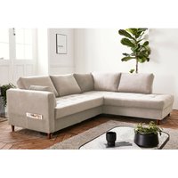 Anna – ecksofa mit schlaffunktion – 5-sitzer – zeitgenössischer stil – rechts - beige - Beige von LISA DESIGN